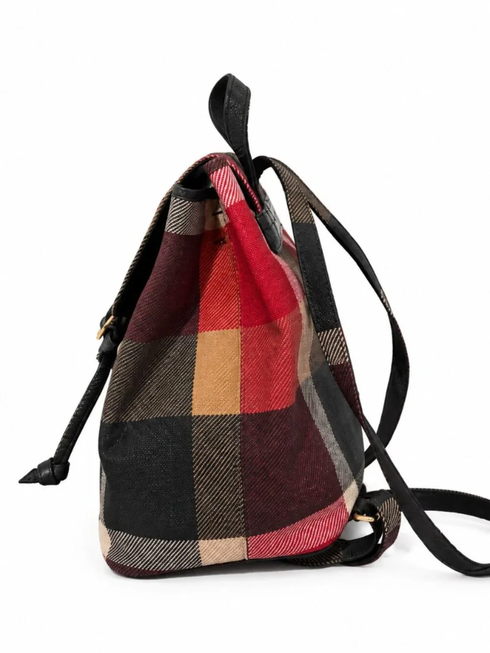 Blue Label Crestbridge Small Plaid Backpack – Red, Black, Tan and Cream
